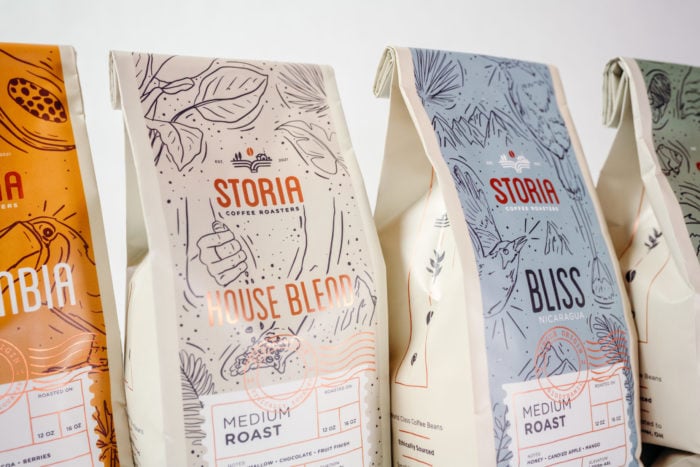 Storia coffee bean variety bags